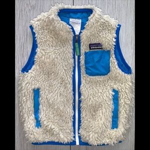 Patagonia Baby Retro-X Fleece Vest - Natural/Viking Blue